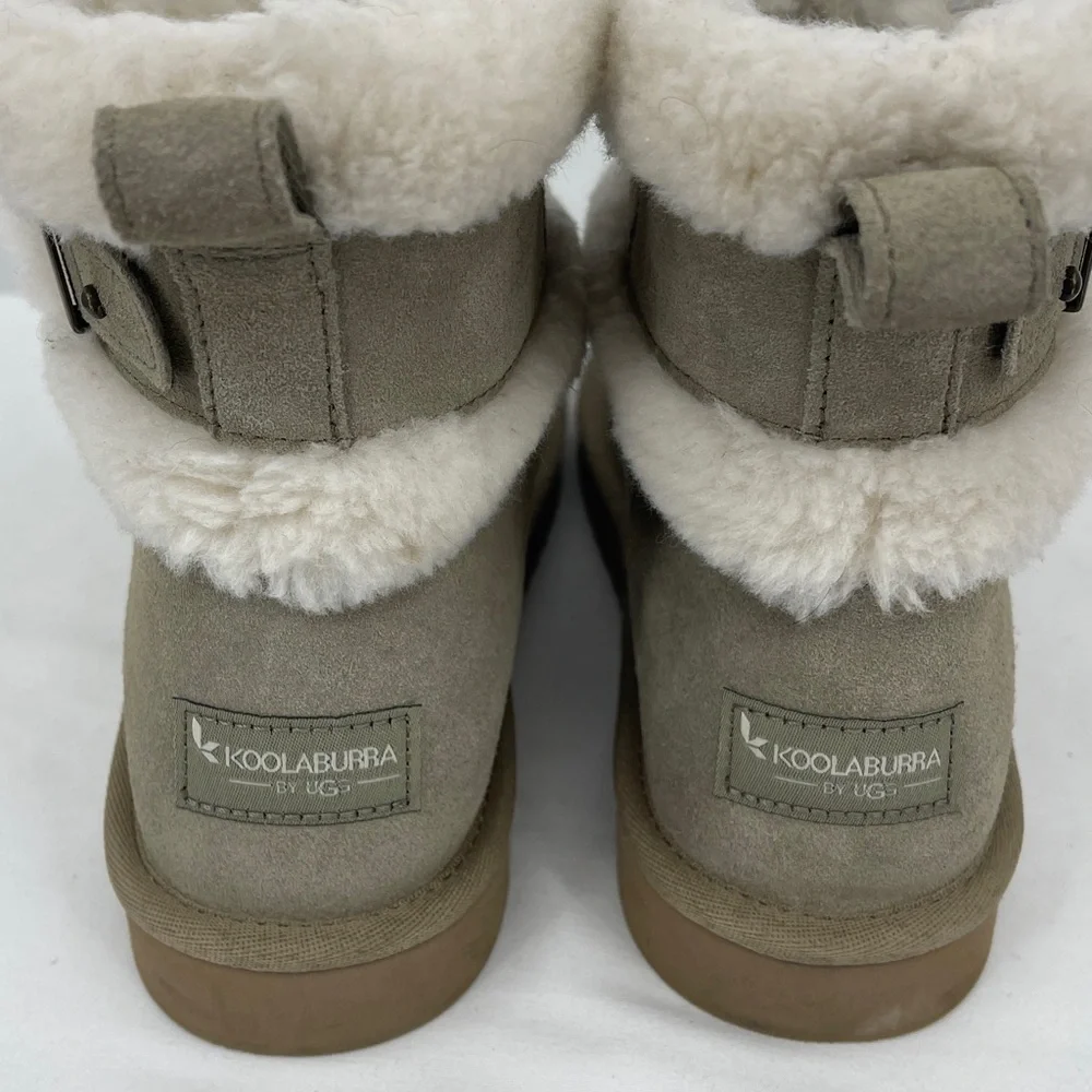 Kookaburra by UGGS BARLEE SUEDE Women's Cream and Tan Winter Boots SIZE 7